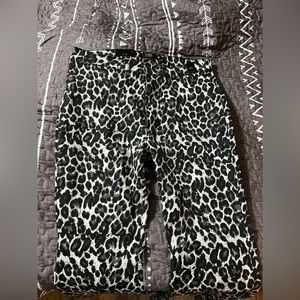 cheetah bell bottom jeans